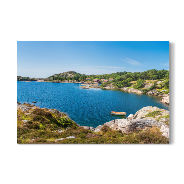 Galerie-Print "Boot, Wasser und Felsen" 30x20 cm artboxONE