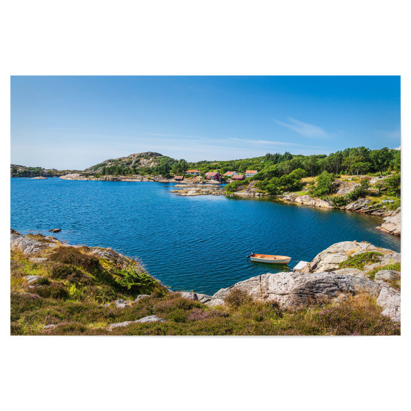 Poster 30x20 cm "Boot, Wasser und Felsen" artboxONE - Natur,Reise,Reise / Strand und Meer,Reise / Länder