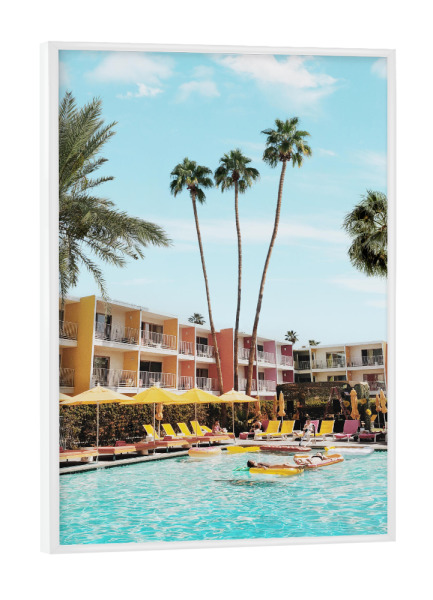 Poster mit weißem Rahmen "Palm Springs Hotel" artboxONE - Architektur,Reise / Strand und Meer,Sport / Sommerspiele,Städte / Los Angeles,Für Mama