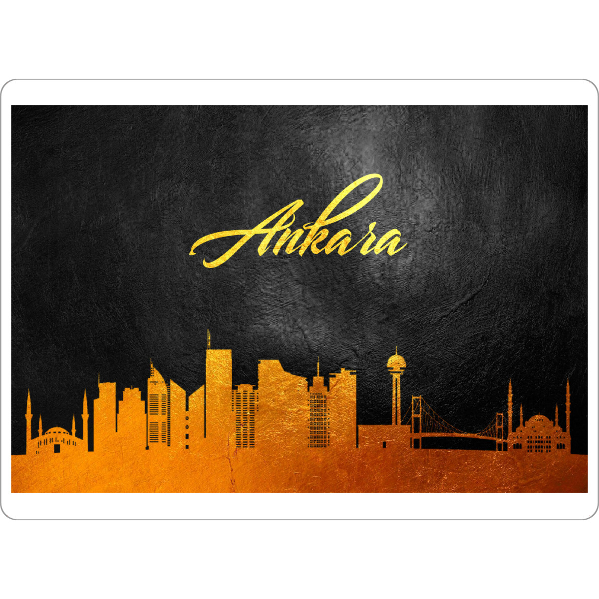 Tischset "Ankara Turkey Gold Skyline" artboxONE - Städte - Skyline,Turkey - Bild skyline