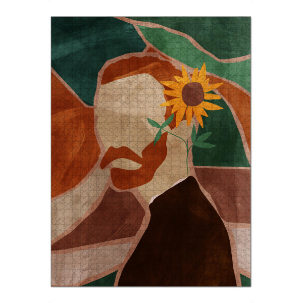 Puzzle Ravensburger "Vincent and sunflower by Tas" artboxONE - Floral,Abstrakt,Menschen