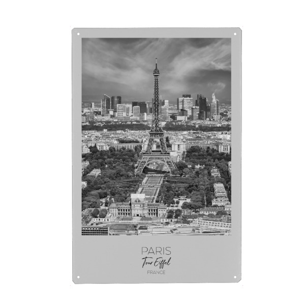 Holzbild "Im Fokus PARIS Eiffelturm Anblick" artboxONE - Schwarzweiß,Architektur,Städte / Paris