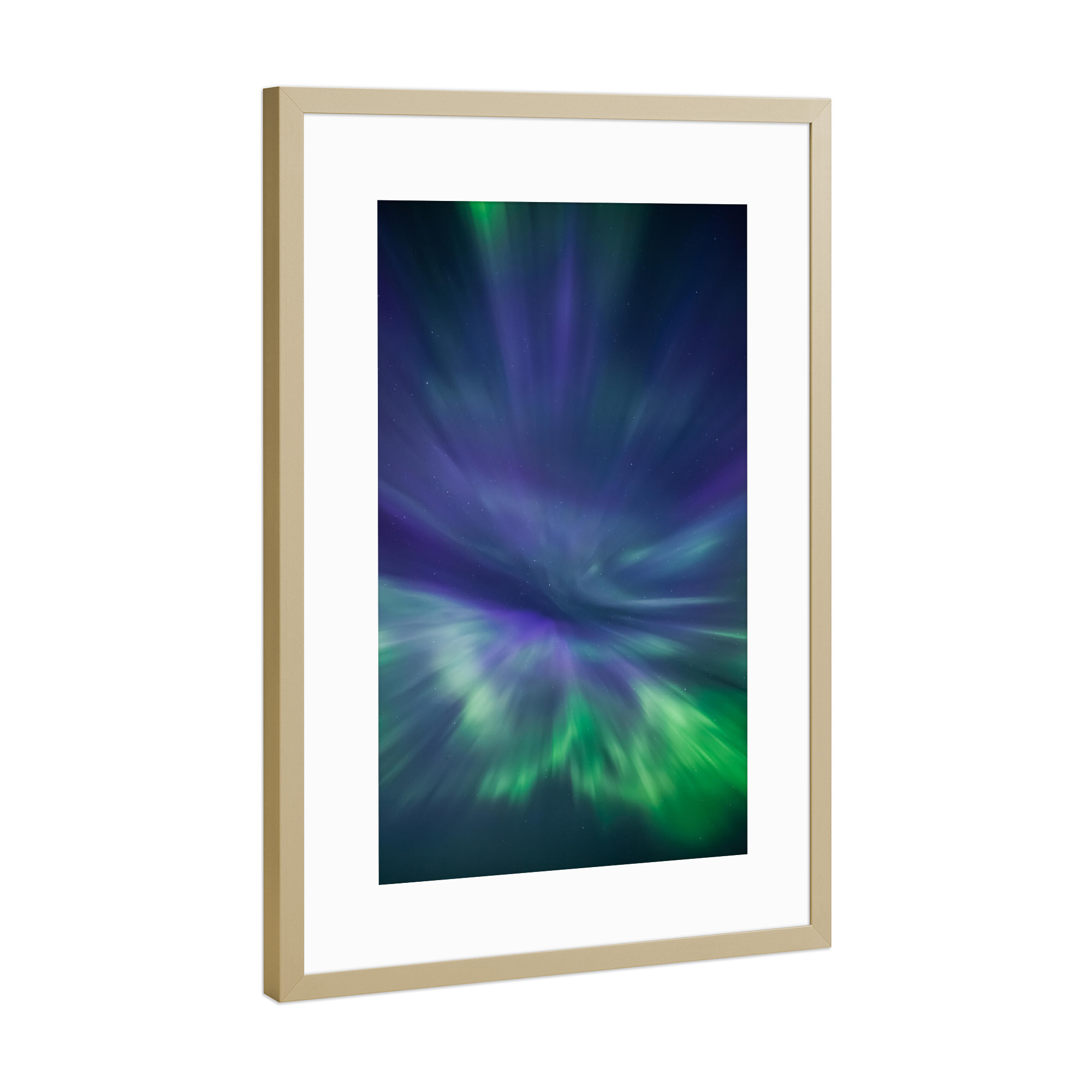 Poster mit Rahmen Gold "Lights of the Arctic" artboxONE - Natur,Galaxy