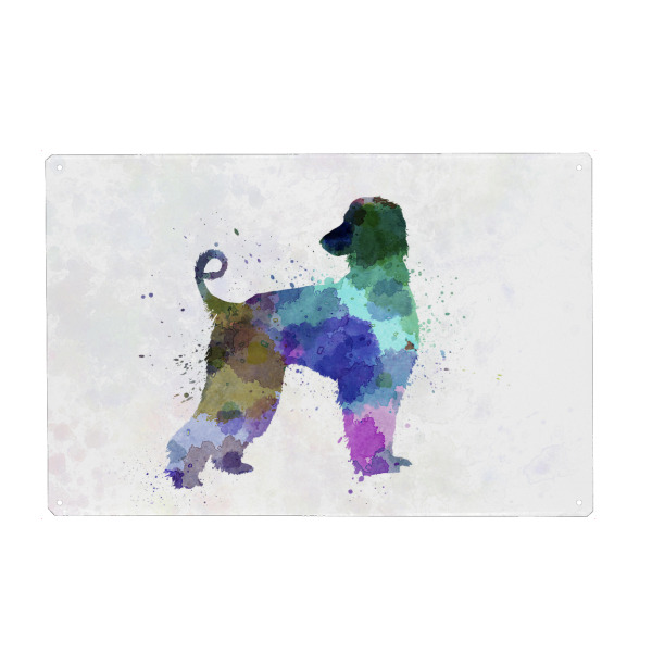 Holzbild "Afgan Hound in watercolor" artboxONE - Tiere - Dog,Pet,Childish,Watercolor,Decorative,Children's decoration,Animal,Animals,Dogs,Hund