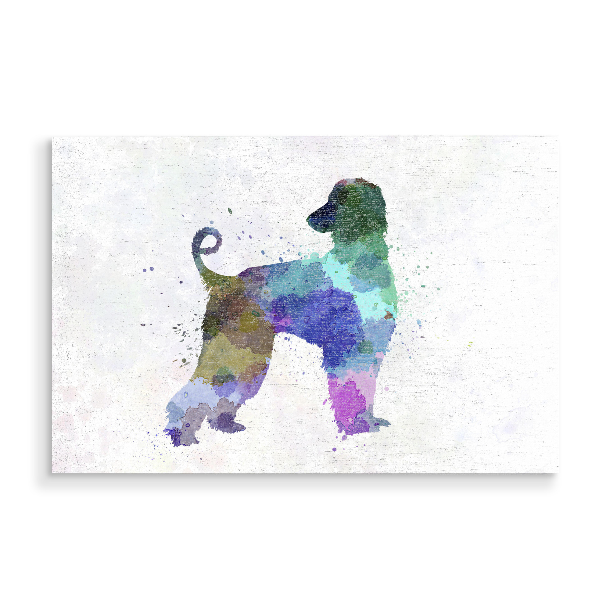 Holzbild "Afgan Hound in watercolor" artboxONE - Tiere - Dog,Pet,Childish,Watercolor,Decorative,Children's decoration,Animal,Animals,Dogs,Hund