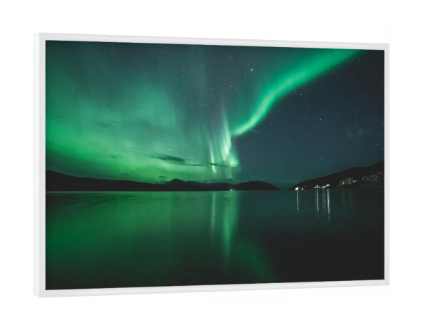 Poster mit weißem Rahmen "Aurora Borealis Norway" artboxONE - Natur