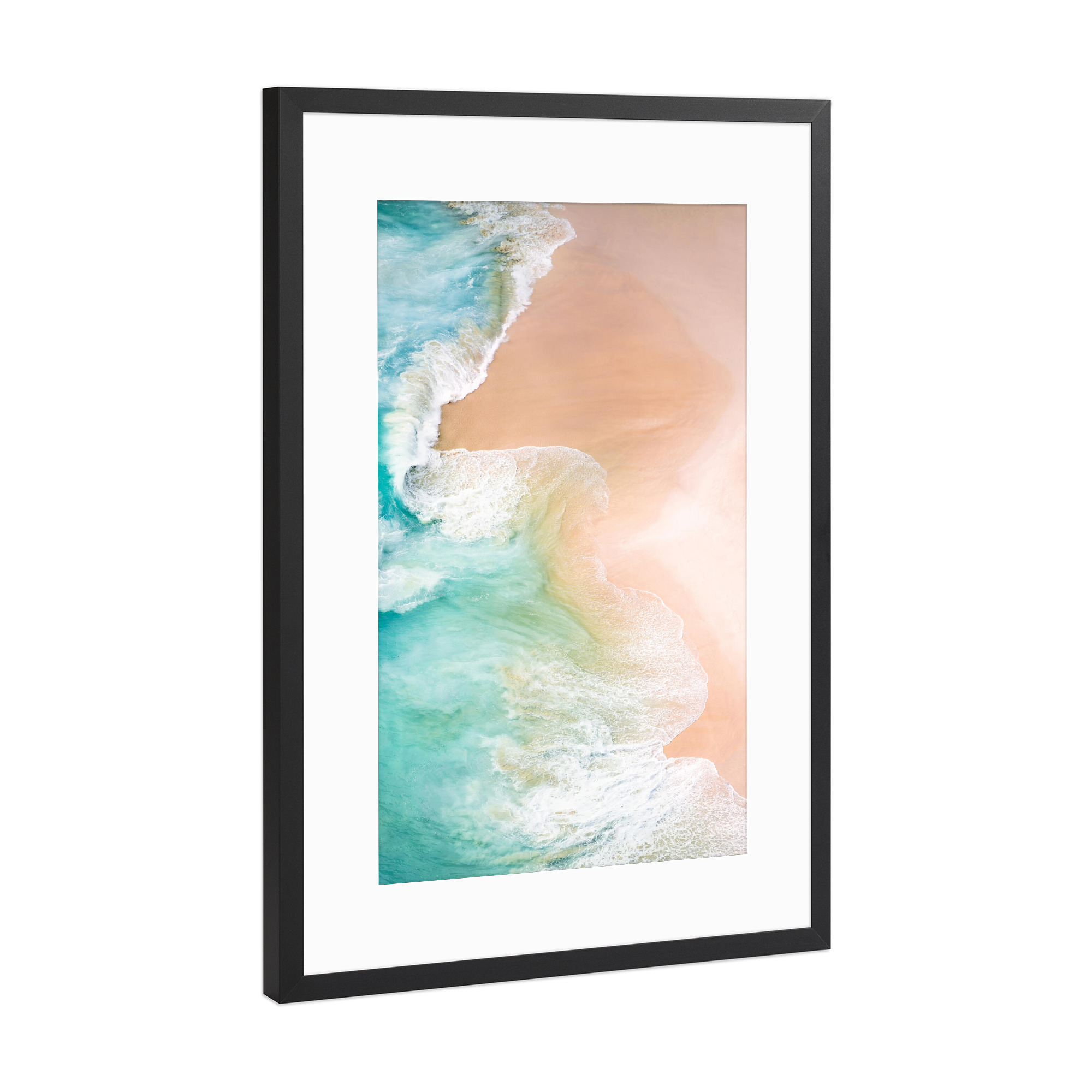 Poster mit Rahmen Schwarz (Metallic) "Ocean Kiss" artboxONE - Natur,Für Kinder,Reise / Strand und Meer,Liebe,Für Mama