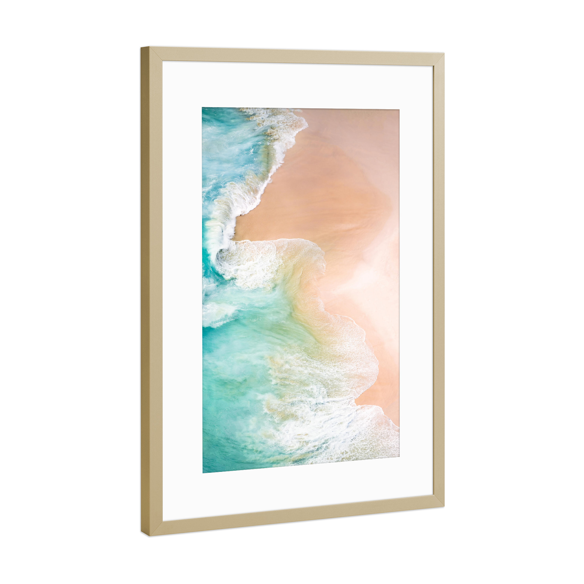 Poster mit Rahmen Gold "Ocean Kiss" artboxONE - Natur,Für Kinder,Reise / Strand und Meer,Liebe,Für Mama
