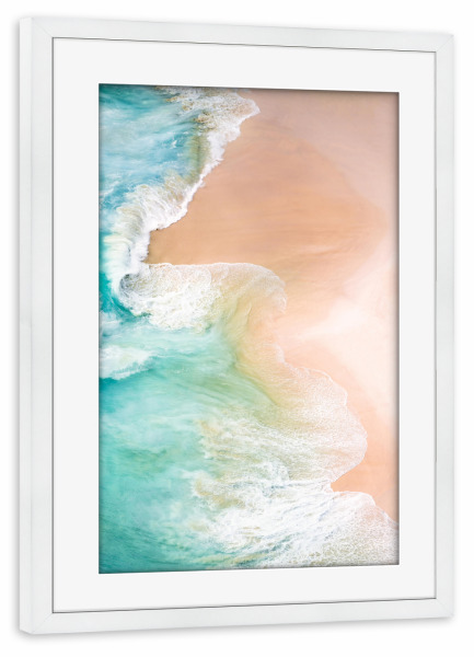 Poster mit Rahmen weiß "Ocean Kiss" artboxONE - Natur,Für Kinder,Reise / Strand und Meer,Liebe,Für Mama