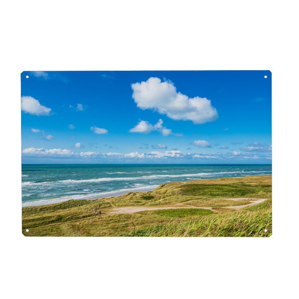 Metall Poster "Wolken, Meer und Düne" artboxONE - Natur,Reise,Reise / Strand und Meer