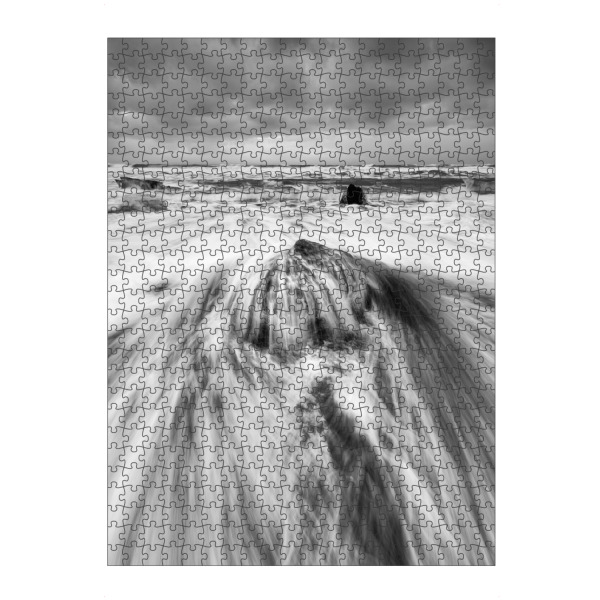 Puzzle Ravensburger "Welle und Eisblock" artboxONE - Natur,Schwarzweiß,Reise / Strand und Meer