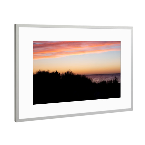 Poster mit Rahmen Silber "Meerblick bei Sonnenuntergang" artboxONE - Natur,Menschen,Reise / Strand und Meer