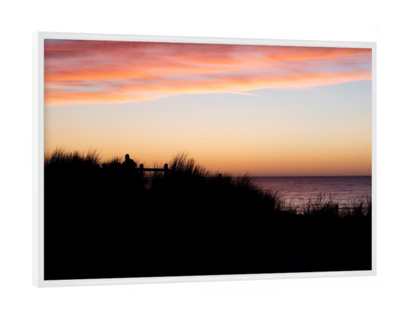 Poster mit weißem Rahmen "Meerblick bei Sonnenuntergang" artboxONE - Natur,Menschen,Reise / Strand und Meer