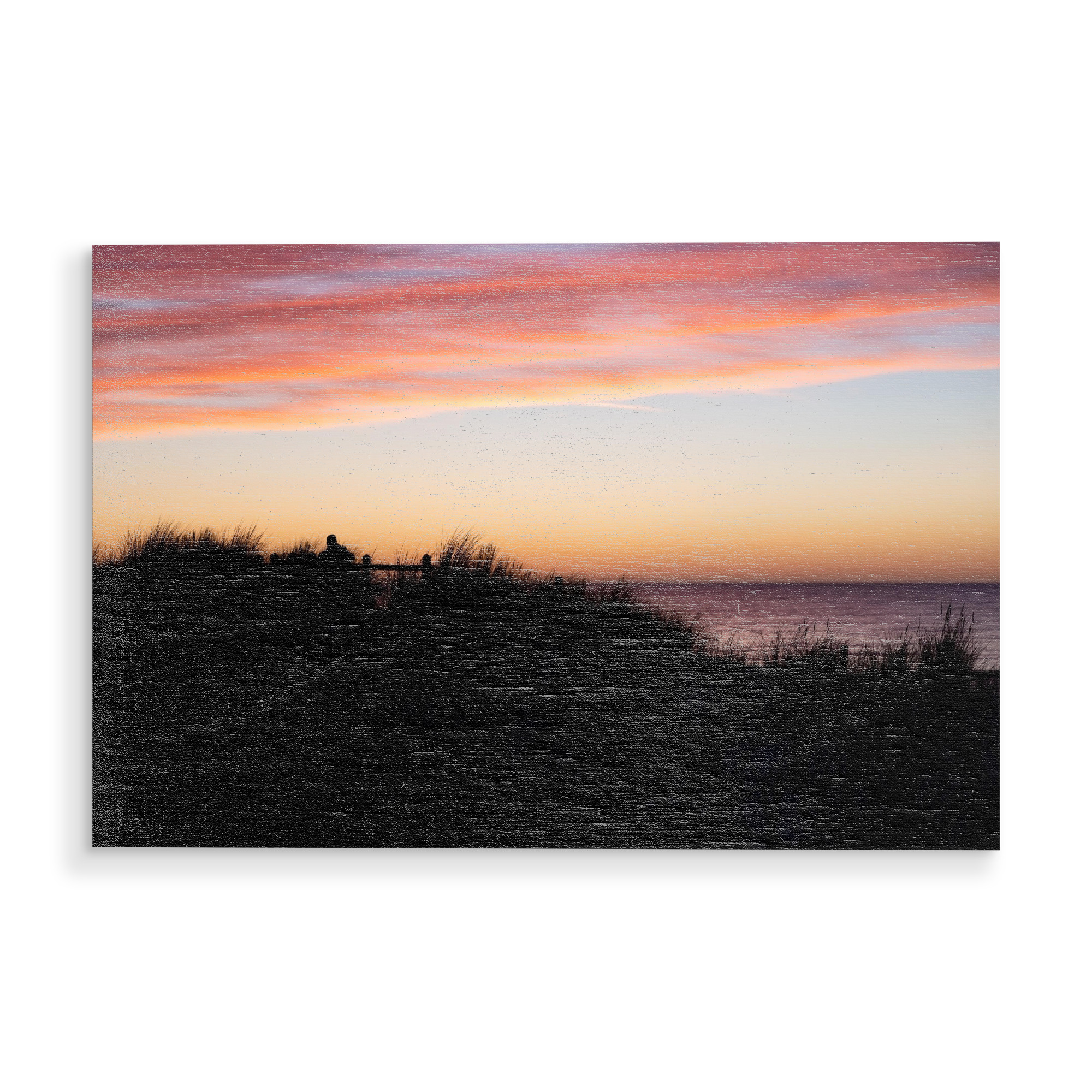 Holzbild "Meerblick bei Sonnenuntergang" artboxONE - Natur,Menschen,Reise / Strand und Meer