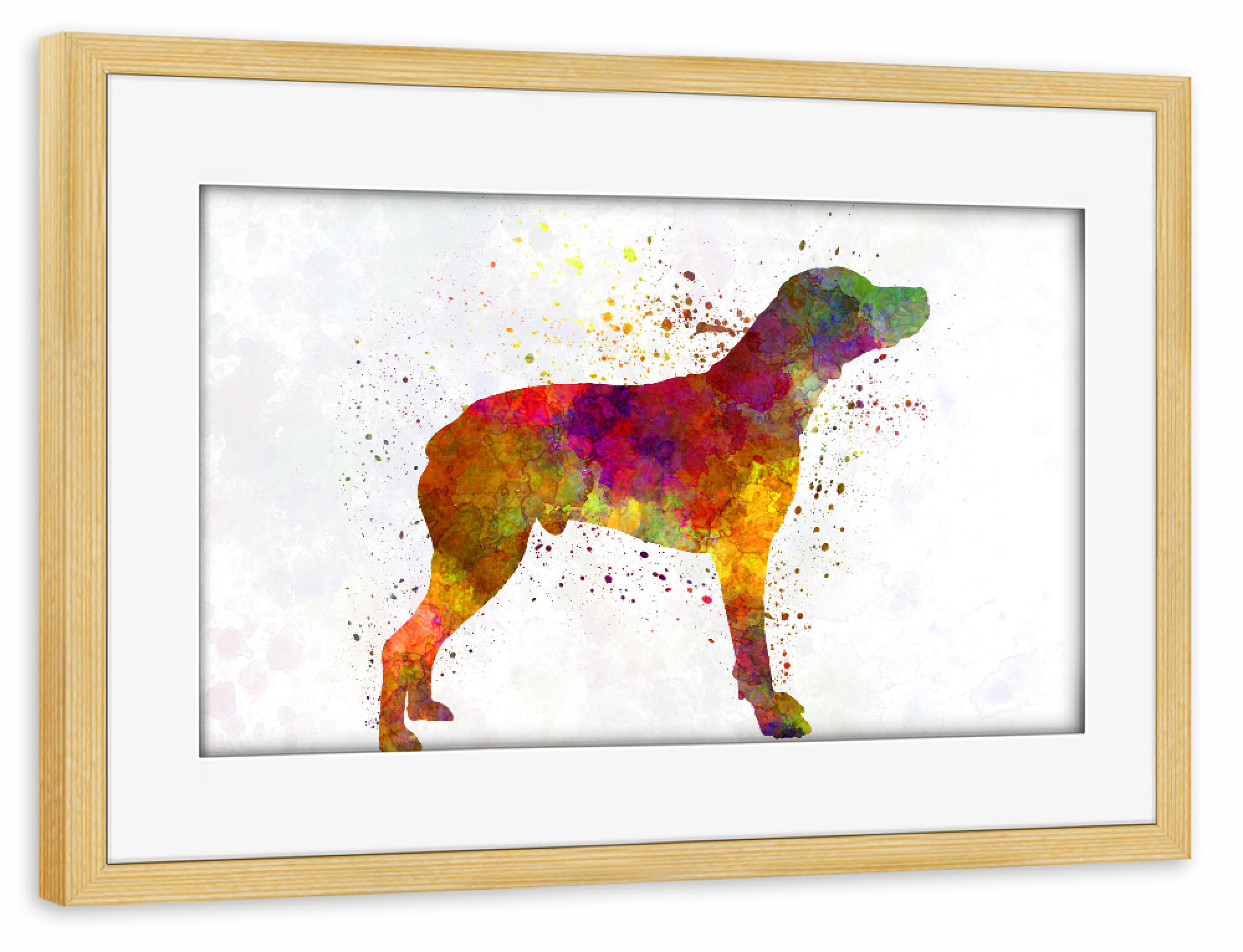 Poster mit Rahmen kiefer "Bourbonnais Pointer in watercolor" artboxONE - Tiere,Abstrakt