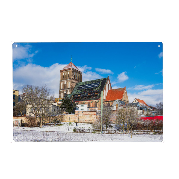 Metall Poster "Nikolaikirche in Rostock" artboxONE - Natur,Reise,Architektur,Städte / Weitere