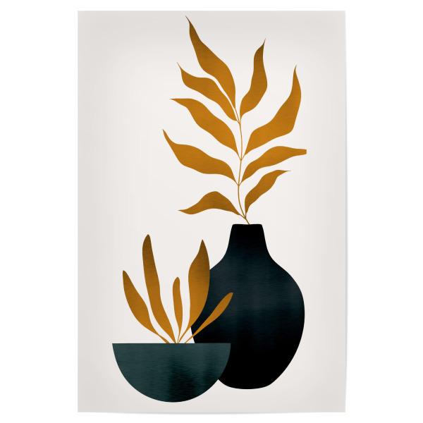 Poster 30x20 cm "Autumn Flowers" artboxONE - Abstrakt - Vase,Blumen,Pflanzen,Abstrakt,Skandinavisch,Modern,Flowers,Abstract,Blätter,Floral