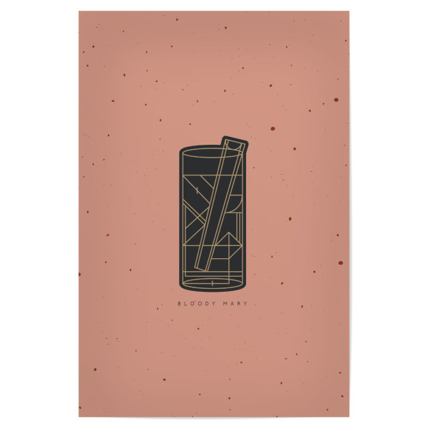 Poster 30x20 cm "Bloody Mary art deco cocktail" artboxONE - Essen & Trinken / Alkohol