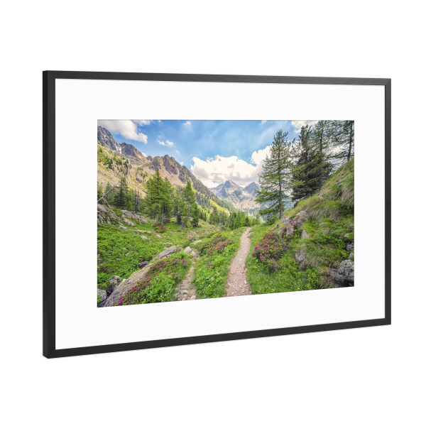 Poster mit Rahmen Schwarz (Metallic) "French Alps" artboxONE - Natur,Reise,Reise / Länder