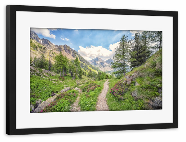 Poster mit Rahmen schwarz "French Alps" artboxONE - Natur,Reise,Reise / Länder