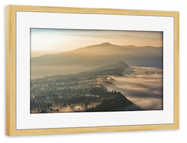 Poster mit Rahmen kiefer "Indonesian Caldera" artboxONE - Natur,Reise,Reise / Asien,Reise / Länder