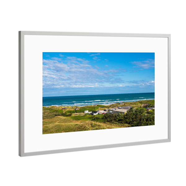Poster mit Rahmen Silber "Strand und Düne in Tornby" artboxONE - Natur,Reise,Architektur,Reise / Strand und Meer,Reise / Länder