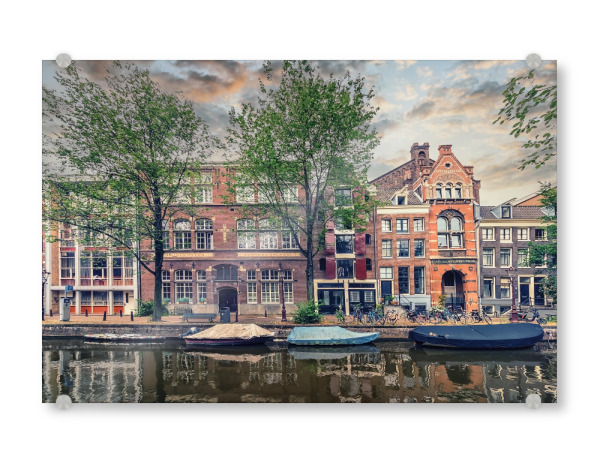 Acrylglasbild "Amsterdam In The Evening" artboxONE - Städte,Reise,Architektur,Reise / Länder,Städte / Amsterdam