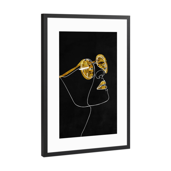 Poster mit Rahmen Schwarz (Metallic) "Eyewear Klimt by Tas" artboxONE - Abstrakt,Menschen