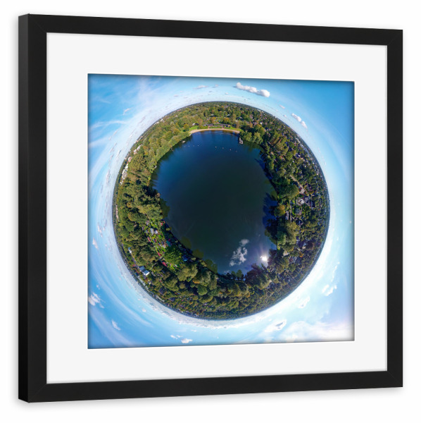 Poster mit Rahmen schwarz "Hamburg - Ostender Teich, high" artboxONE - Städte,Städte / Hamburg,Natur,Reise,Reise / Länder