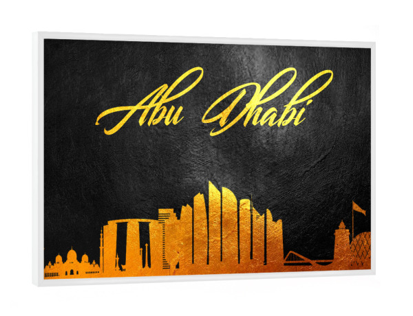 Poster mit weißem Rahmen "Abu Dhabi UAE Gold Skyline" artboxONE - Städte - Skyline,Abu dhabi,Burj khalifa,City,Stadt,Arab,Emirates,United