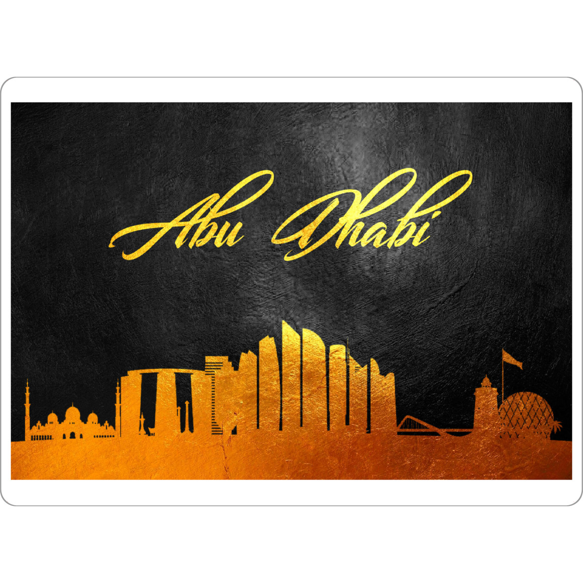 Tischset "Abu Dhabi UAE Gold Skyline" artboxONE - Städte - Skyline,Abu dhabi,Burj khalifa,City,Stadt,Arab,Emirates,United - Bild skyline