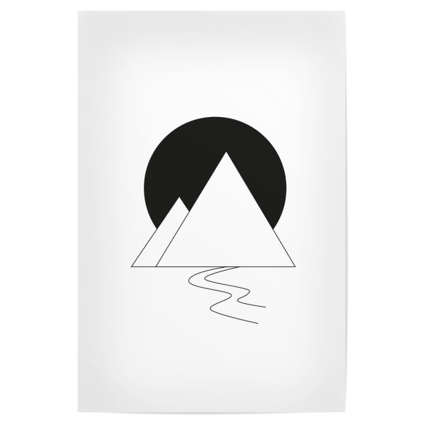 Poster 30x20 cm "Mountain black white" artboxONE - Natur,Reise,Abstrakt,Schwarzweiß,Geometrie