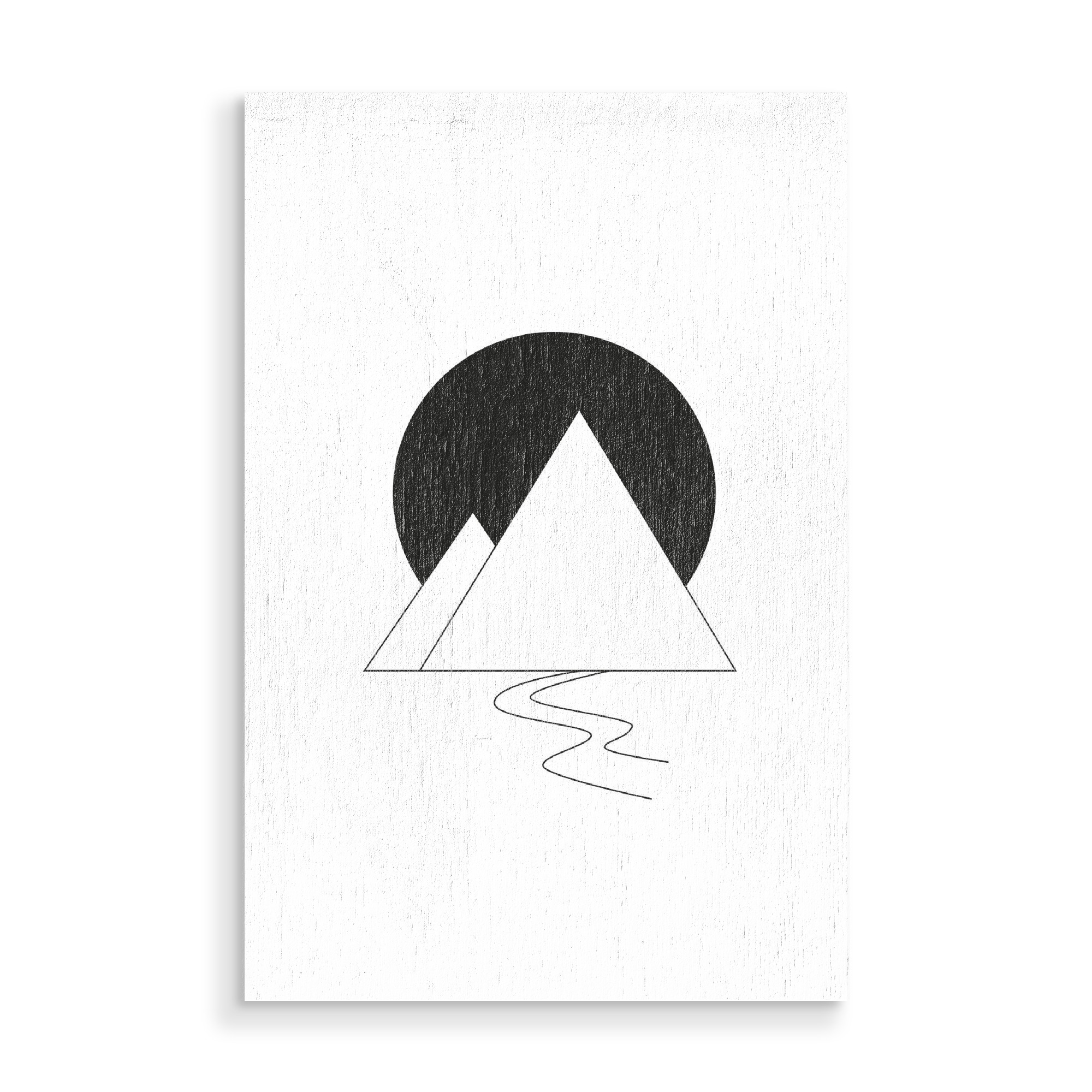 Holzbild "Mountain black white" artboxONE - Natur,Reise,Abstrakt,Schwarzweiß,Geometrie