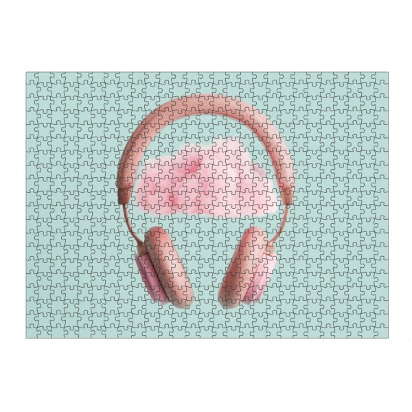artboxONE Puzzle "Pink headphones with cloud" artboxONE - Musik - Headphones,Cloud,Idea,Creativity,Thoughts,Thinking,Musik,Music,Kopfhörer,Collage