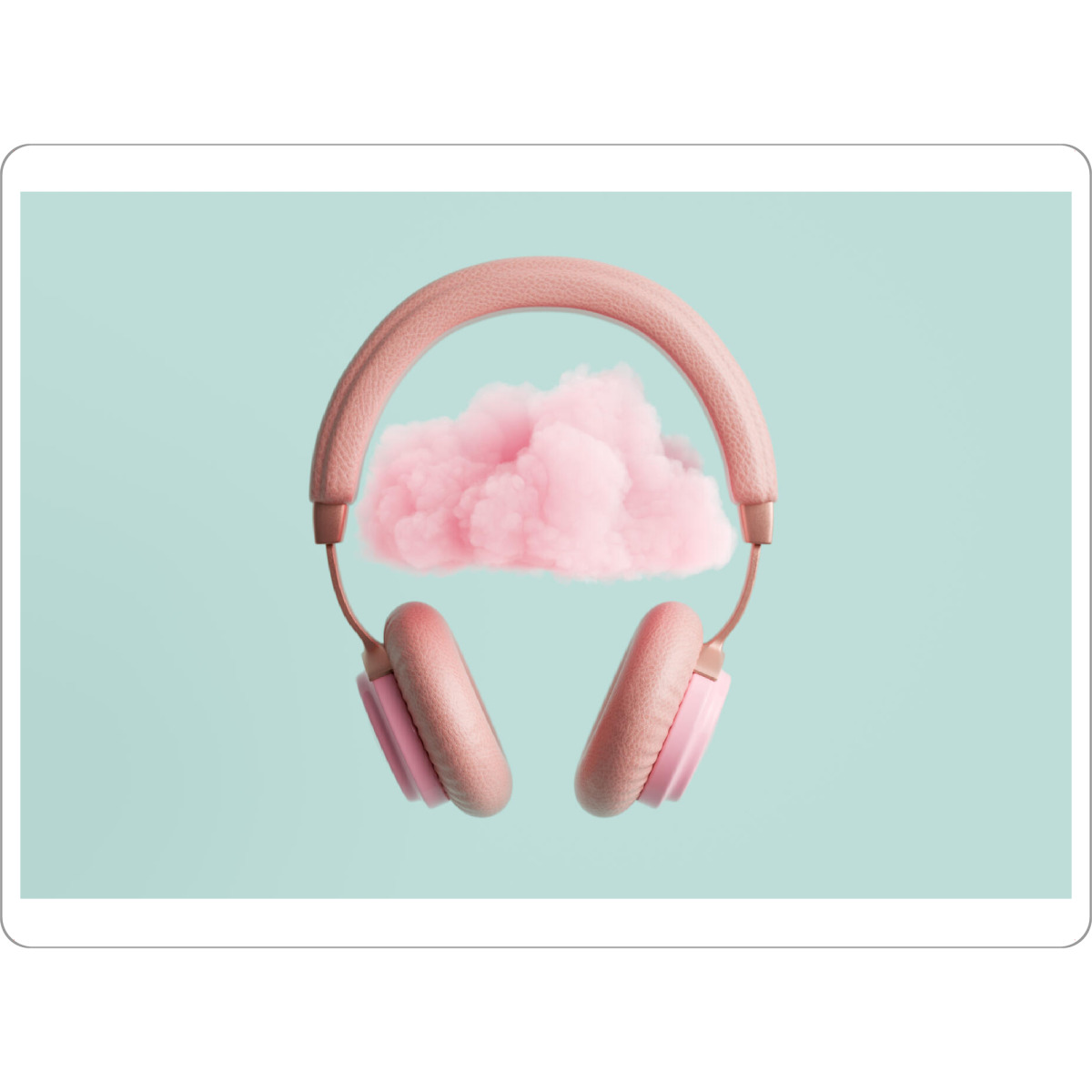 Tischset "Pink headphones with cloud" artboxONE - Musik - Headphones,Cloud,Idea,Creativity,Thoughts,Thinking,Musik,Music,Kopfhörer,Collage
