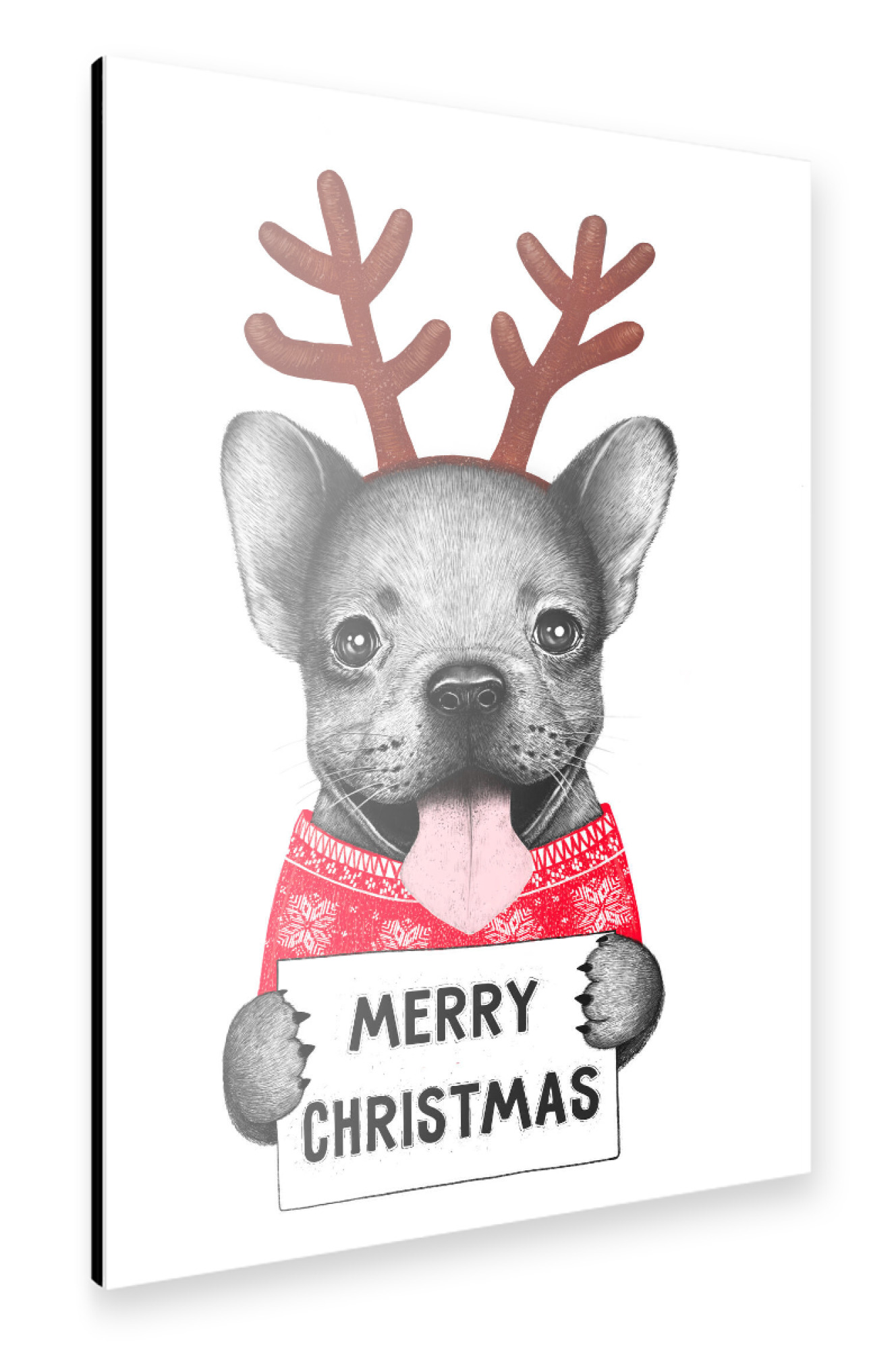 Alu-Dibond "Christmas dog" 30x20 cm artboxONE