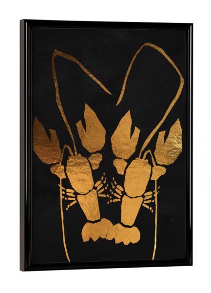 Poster mit schwarzem Rahmen "Golden my Lobster" artboxONE - Tiere,Abstrakt,Liebe