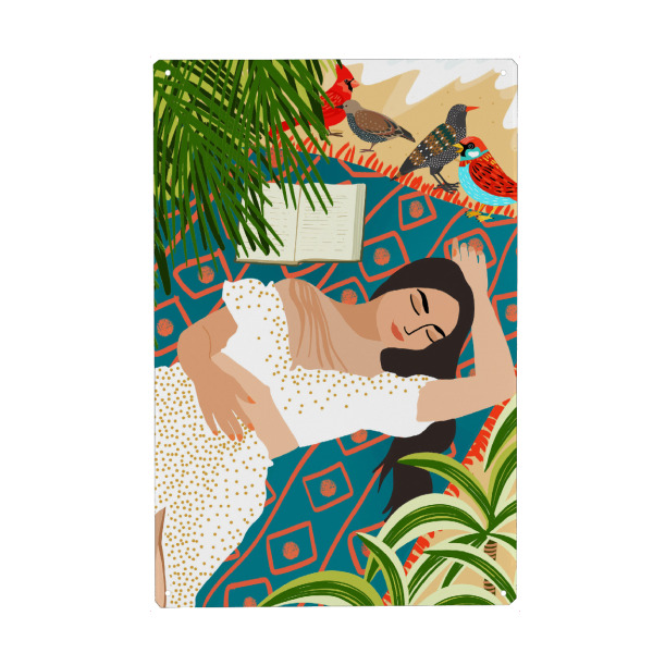 Metall Poster "Beach. Read. Sleep. Repeat. | Boho" artboxONE - Tiere,Menschen