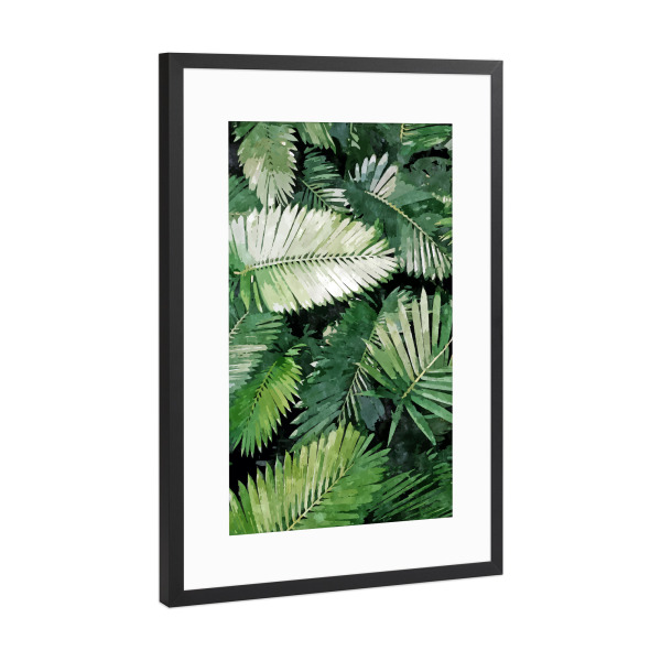 Poster mit Rahmen Schwarz (Metallic) "Life is better with palm trees" artboxONE - Natur