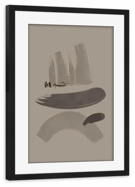 Poster mit Rahmen schwarz "Gray Abstract Brush !" artboxONE - Abstrakt