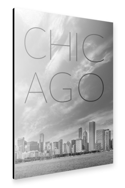 Alu-Dibond "CHICAGO Skyline | Minimalismus" 30x20 cm artboxONE