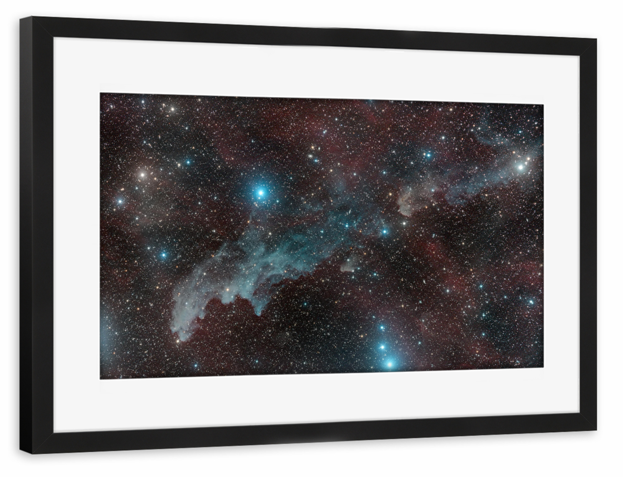 Poster mit Rahmen schwarz "Hexenkopfnebel" artboxONE - Galaxy - Nebel,Weoltall,Weltraum,Sterne,Universum,Deepsky,Space,Stars,Universe