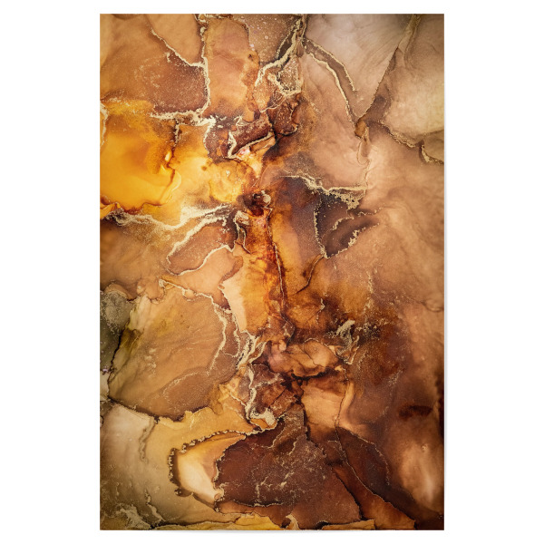 Poster "Bernstein" artboxONE - Abstrakt - Malerei,Tinte,Abstrakt,Modern,Hintergrund,Texturen,Textur,Farbe,Isopropanol,Alkoholtinte,Figuren,Abstract