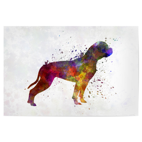 Poster "American Bulldog in watercolor" artboxONE - Tiere,Abstrakt - Dog,Pet,Childish,Watercolor,Decorative,Children's decoration,Animal,Animals,Dogs