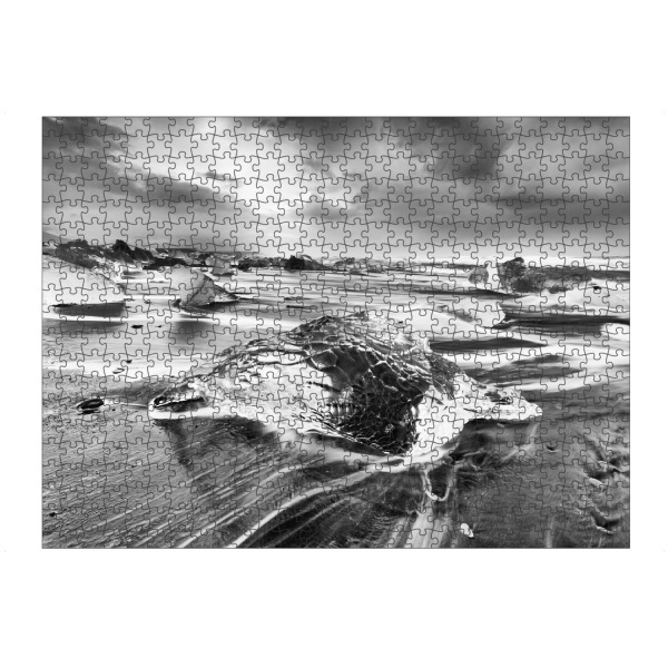 Puzzle Ravensburger "Eisblock mit Brandung" artboxONE - Natur,Schwarzweiß,Reise / Strand und Meer