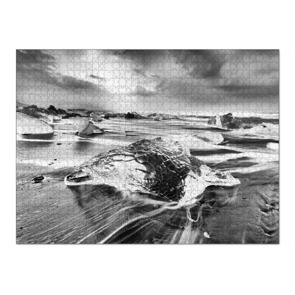 Puzzle Ravensburger "Eisblock mit Brandung" artboxONE - Natur,Schwarzweiß,Reise / Strand und Meer