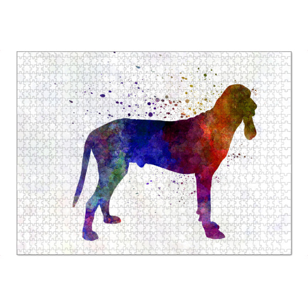 Puzzle Ravensburger "Ariege Hound dog in watercolor" artboxONE - Tiere - Dog,Pet,Childish,Watercolor,Decorative,Nursery decor,Animal,Animals,Dogs