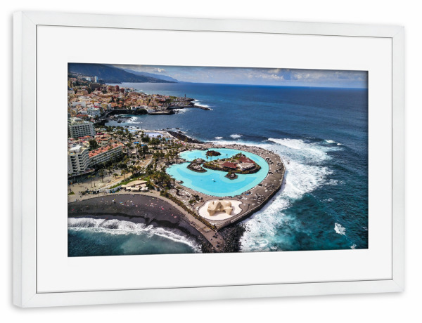 Poster mit Rahmen weiß "Teneriffa Lago-Martianez;P dl Cruz" artboxONE - Städte,Natur,Reise,Architektur,Reise / Strand und Meer
