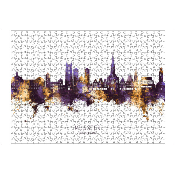 artboxONE Puzzle "Münster Skyline PurpleGold" artboxONE - Städte