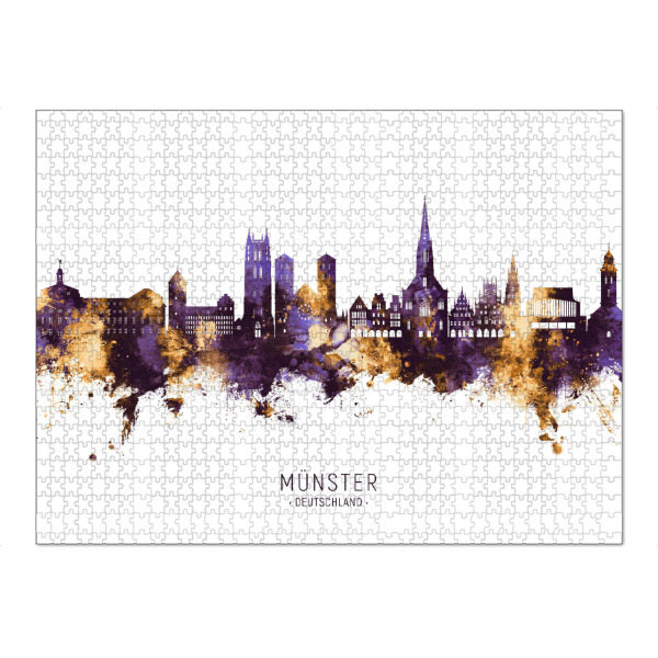 Puzzle Ravensburger "Münster Skyline PurpleGold" artboxONE - Städte